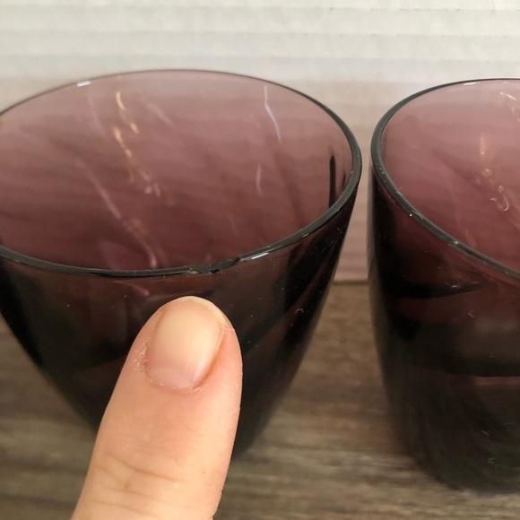 Vtg Hazel Atlas Moroccan Amethyst Swirl Juice Glasses - Picture 9 of 13